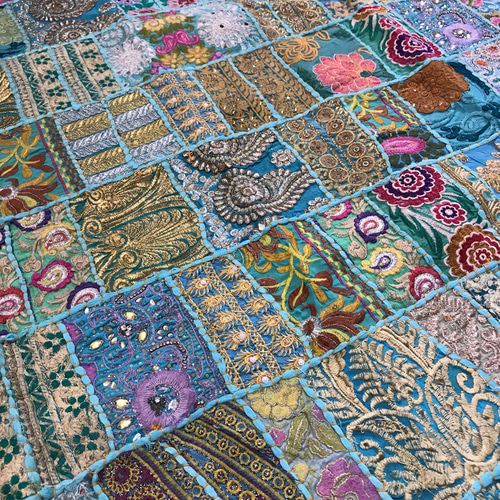 インド刺繍リボン パッチワーク 生地 はぎれ 布 花刺繍