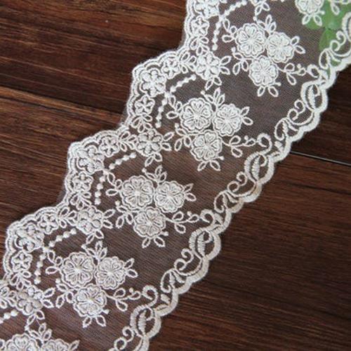 蚤の市　フランス　アンティーク　つけ襟　お花　チュールレース　タンバー　刺繍　1 0_8bc761ec477a698ff953048e7f02