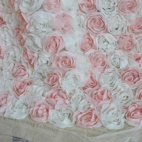 フランス アンティーク薔薇の花かご ウエディング用 チュールレース 立体の花びら フランス アンティーク薔薇の花かご ウエディング用 チュール