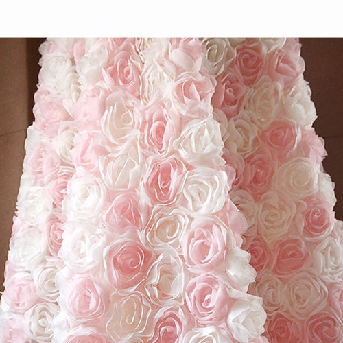 フランス アンティーク薔薇の花かご ウエディング用 チュールレース 立体の花びら 長方形) フランス 19世紀 アンティーク ウエディングベール
