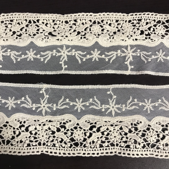 刺繍レース 白 アンティーク ヴィンテージ 鍵編み 北欧 手芸 プリンセス アリス クロシェ ハンドメイド 素材 5枚目の画像