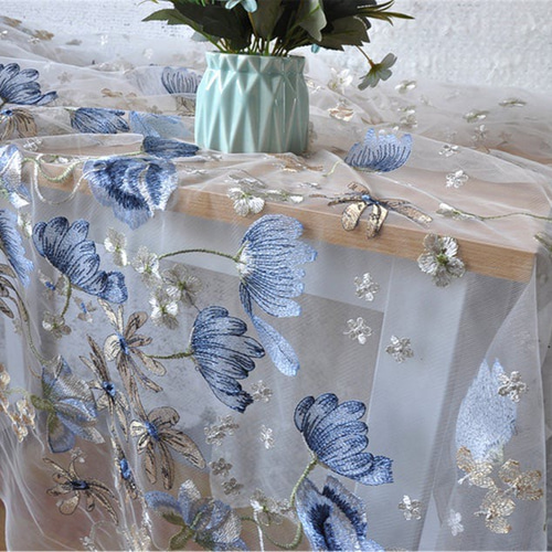 SALEஐ⋆*フランスアンティークカラフル刺繍のレースカーテン 大人気