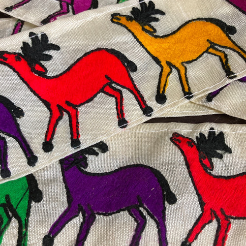 インド刺繍リボン 鹿 トナカイ 動物 チロリアンテープ 手芸 エスニック  