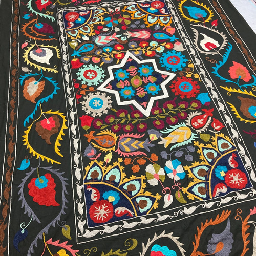 ウズベキスタン スザンニ スザニ 手刺繍 ベッドカバー 刺し子