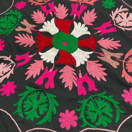 ウズベキスタン スザンニ スザニ 手刺繍 アジアン ベッドカバー 刺し子