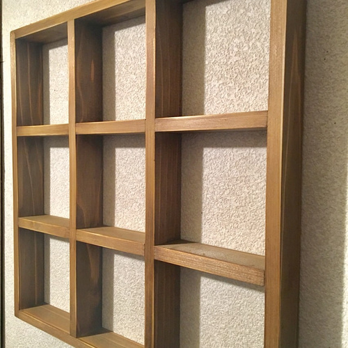 壁掛け格子ラック 40×40×4センチ 壁掛けラック・ウォールシェルフ