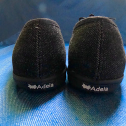 Adeia舒適 簡單 輕鬆 穿好鞋  牛仔布  黑色  休閒帆牛仔布    休閒帆布鞋 第6張的照片