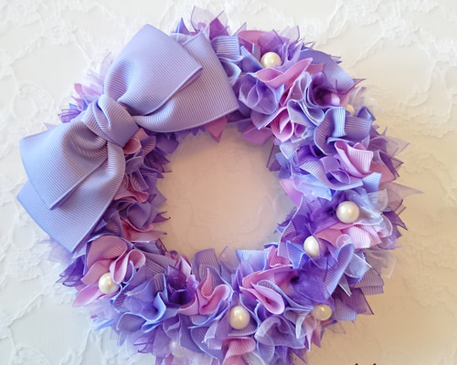 リボンリース・パープル〈再販〉 リース petite ribbon 通販 11930491