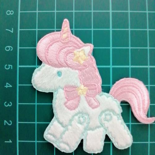 2枚入ユニコーンアイロンワッペン刺繍ワッペンシールワッペン虹
