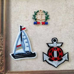 3枚入　碇　錨　船　ヨット　イカリ　刺繍アイロンワッペン 1枚目の画像