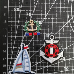 3枚入　碇　錨　船　ヨット　イカリ　刺繍アイロンワッペン 2枚目の画像