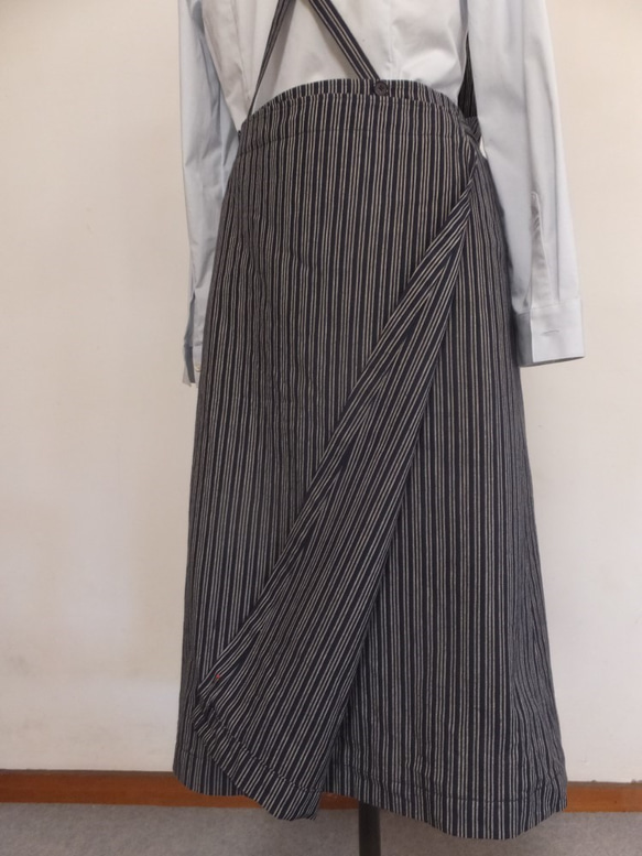 和風柄エプロン　巻スカート型 5枚目の画像