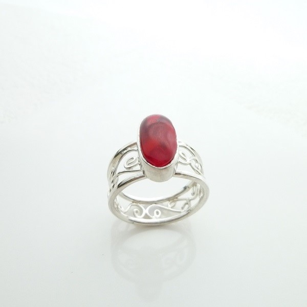 スカーレットレッド　シルバーリング