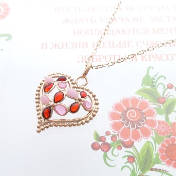 flower heart　 ロングネックレス 4,400円
