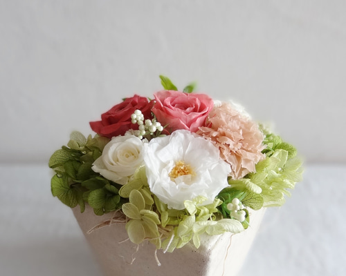 プリザーブドフラワーアレンジ☆ピンク ナチュラル系 アートフラワー