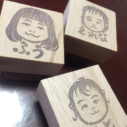 はんこ ハンコ かわいい オーダー 見ました 似顔絵はんこ 2×2〜4×4cmまで オリジナル 先生 記念品 プレゼント 8枚目の画像