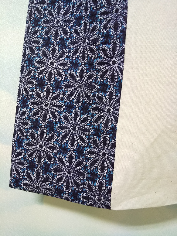 お買い物バッグ●エコバッグ(青いお花)×黒 8枚目の画像