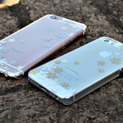 雪の結晶 iPhone5/5ｓ/SE/6/6ｓ/7/8専用　ハードクリアケース 3枚目の画像