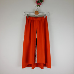 着物リメイク 送料無料 橙色の元気スカート 4枚目の画像