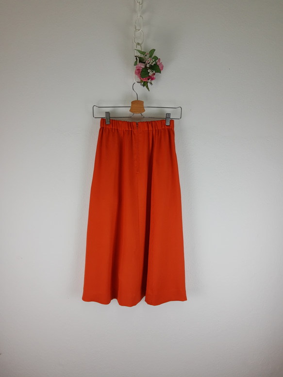 着物リメイク 送料無料 橙色の元気スカート 5枚目の画像