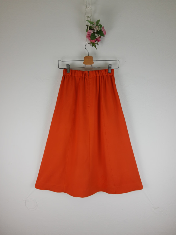 着物リメイク 送料無料 橙色の元気スカート 7枚目の画像