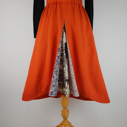 着物リメイク 送料無料 橙色の元気スカート 9枚目の画像