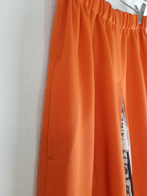 着物リメイク 送料無料 橙色の元気スカート 13枚目の画像