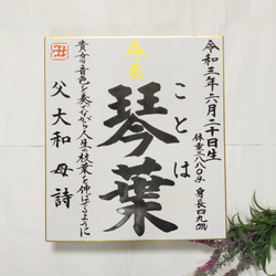 [書家が書く命名書] 由来-Origin- 名に込めた想いを形に。[本物志向のお客様へ][選べる2色] 3枚目の画像