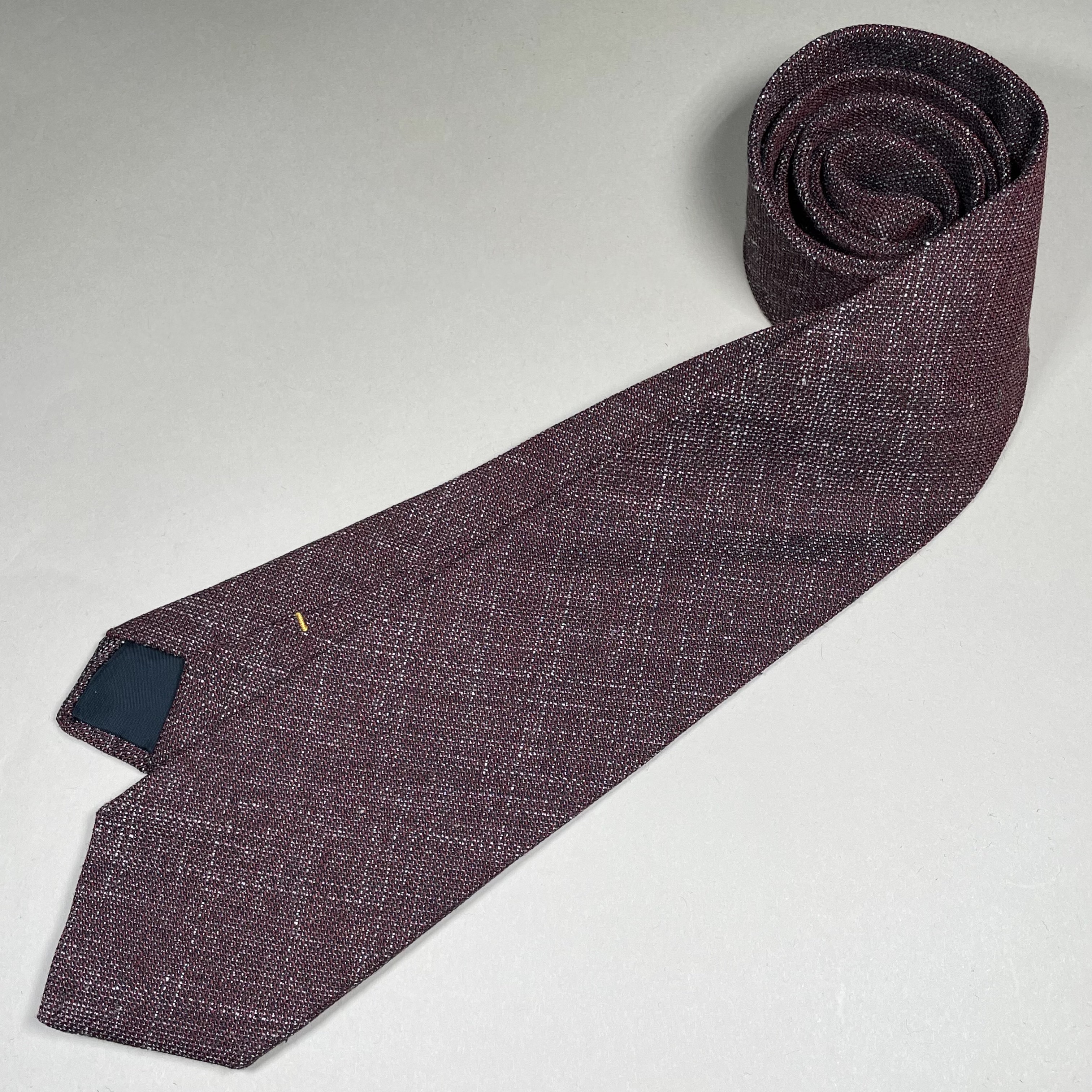 【受注製作】ボルドー／イタリア生地／ネクタイ／プレゼント　【別途】メッセージ・イニシャル刺繍オーダー