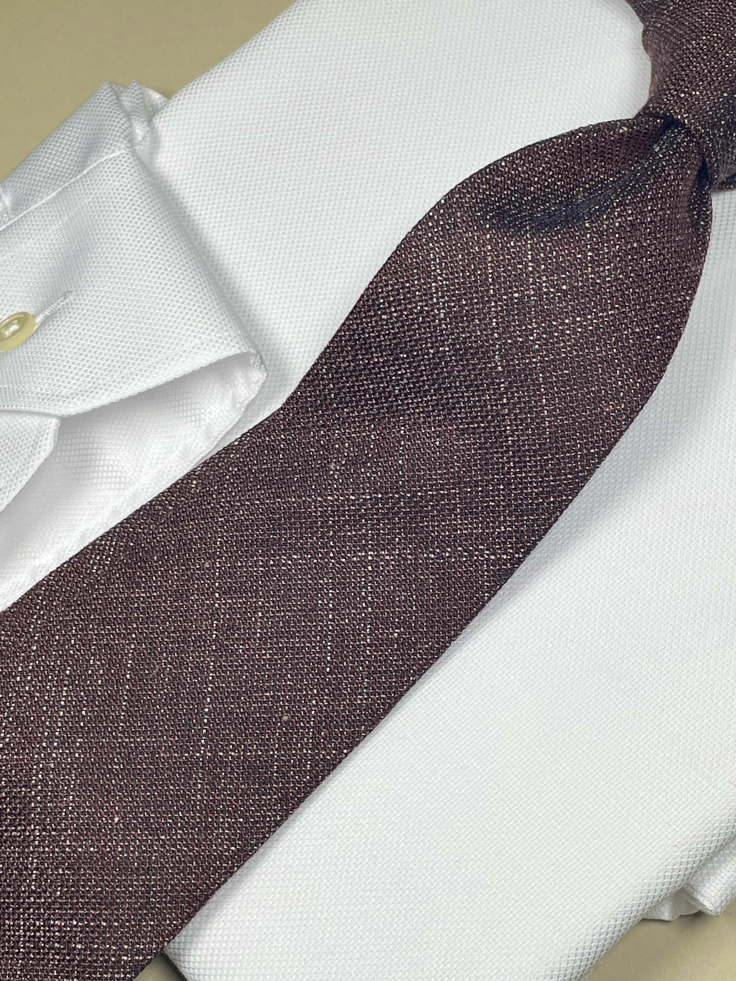 【受注製作】ボルドー／イタリア生地／ネクタイ／プレゼント　【別途】メッセージ・イニシャル刺繍オーダー