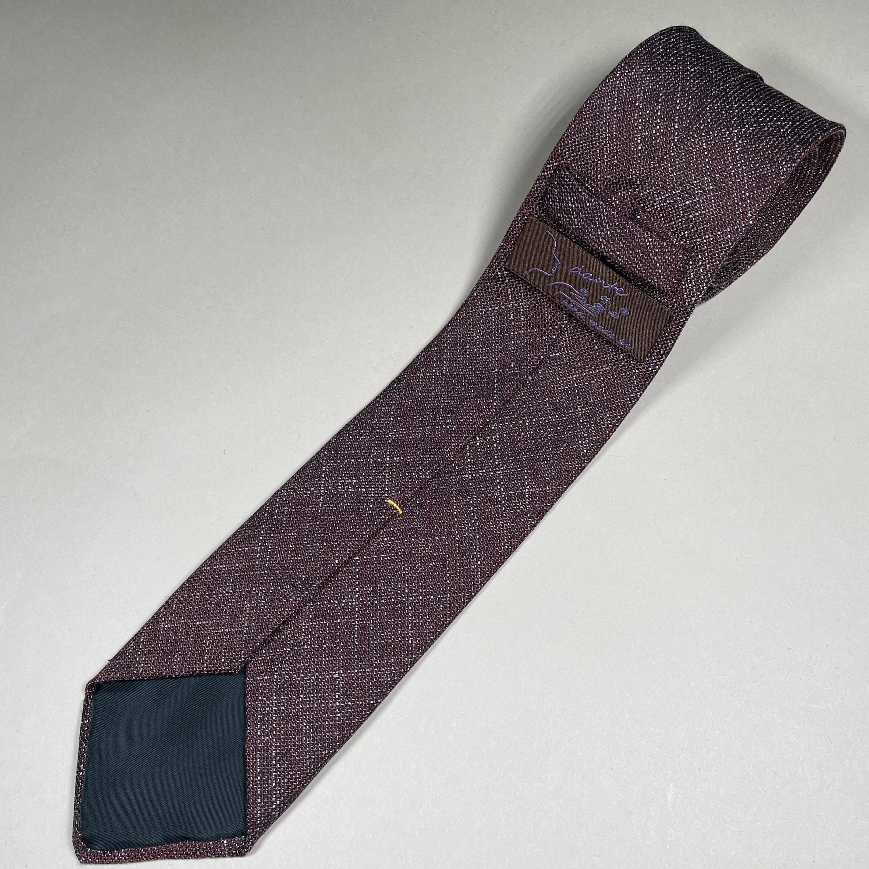 【受注製作】ボルドー／イタリア生地／ネクタイ／プレゼント　【別途】メッセージ・イニシャル刺繍オーダー