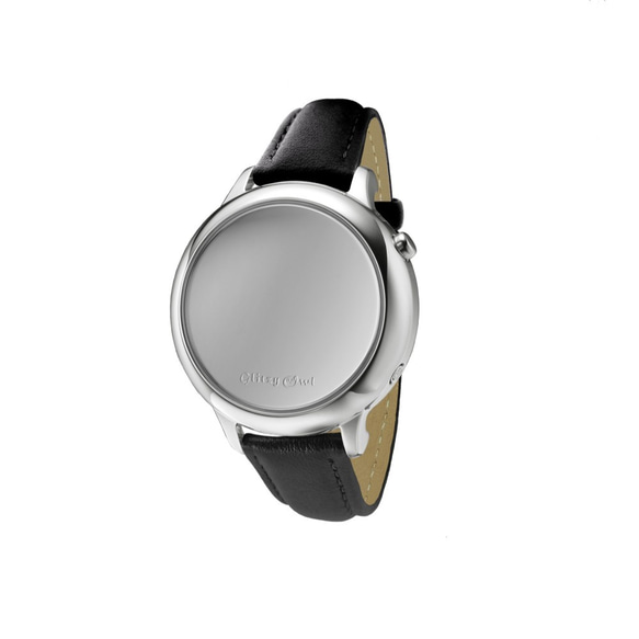 THE BUBBLE コレクション - LEDスチールカラーステンレス鋼黒色レザーバンド 腕時計 5枚目の画像