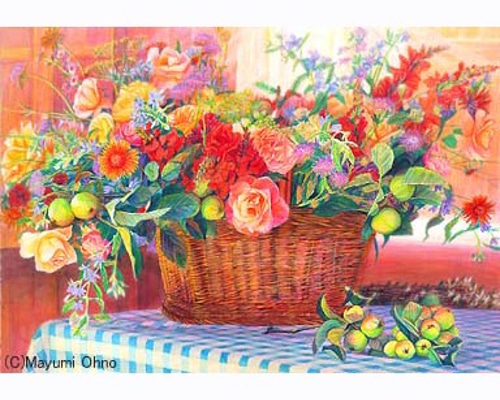 AIMATTO 花瓶の花 アクリル画 1996年 AIMATTO 花瓶の花 アクリル画 1996年 美術品・アンティーク