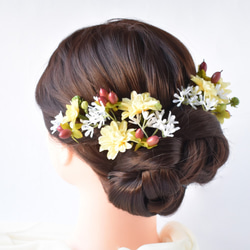 イエローダリアとヒペリカムの髪飾り 3枚目の画像