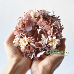 デイジーとローズマリーのくすみピンクリース　 1枚目の画像