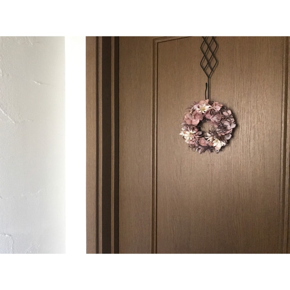 デイジーとローズマリーのくすみピンクリース　 8枚目の画像