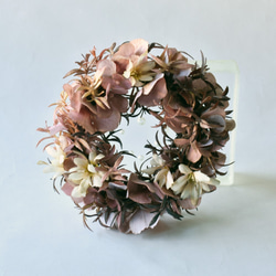 デイジーとローズマリーのくすみピンクリース　 5枚目の画像