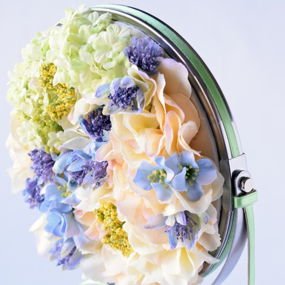 【ギフト包装無料】お花のスタンドミラー　紫陽花＆アストランティア 母の日 プレゼント 実用的 4枚目の画像
