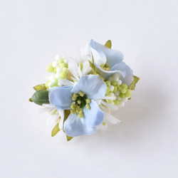 お花の帯留め ガーデンブロッサム ブルー 3枚目の画像