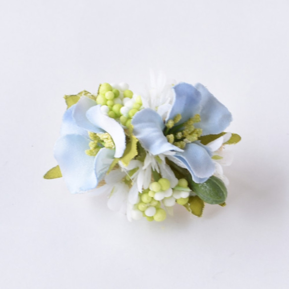 お花の帯留め ガーデンブロッサム ブルー 4枚目の画像