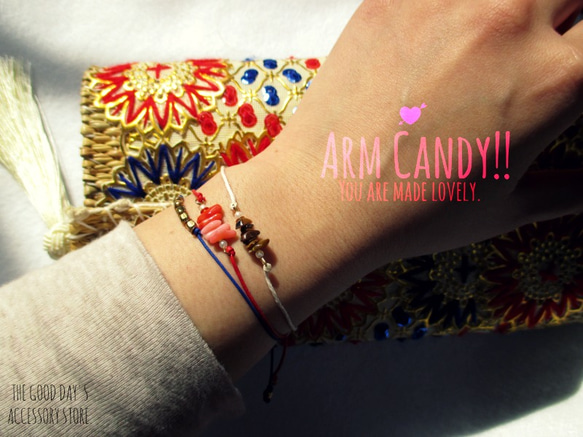 Arm Candy ♥ コードブレスレット・blue 4枚目の画像