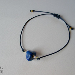 Arm Candy ♥ コードブレスレット・Lapis lazuli×blue 2枚目の画像