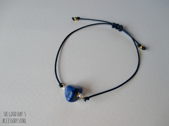 Arm Candy ♥ コードブレスレット・Lapis lazuli×blue 2枚目の画像