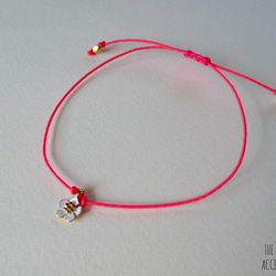 Arm Candy ♥ コードブレスレット・Neon Pink 2枚目の画像