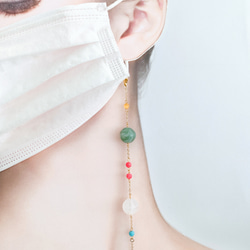 《アレルギー対応》マスクネックレス　マスクチェーン　メガネチェーン　グラスコード　天然石ビーズmix   ビタミンカラー 5枚目の画像
