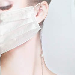 《アレルギー対応》マスクネックレス　マスクチェーン　メガネチェーン　マスクコード　シンプルパール　シルバー 5枚目の画像