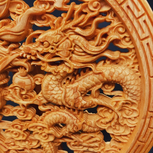 生活応援割】龍鳳呈祥 14.5cm（鳳凰・龍・竜・雲)・台座付き 参