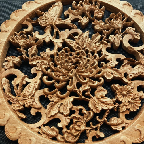 ウインターセール】菊花舞蝶 26.5cm（きく・ちょう) 参次元彫刻『雅