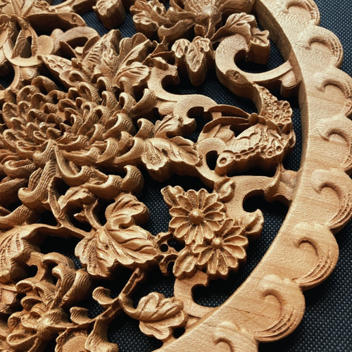 ウインターセール】菊花舞蝶 26.5cm（きく・ちょう) 参次元彫刻『雅