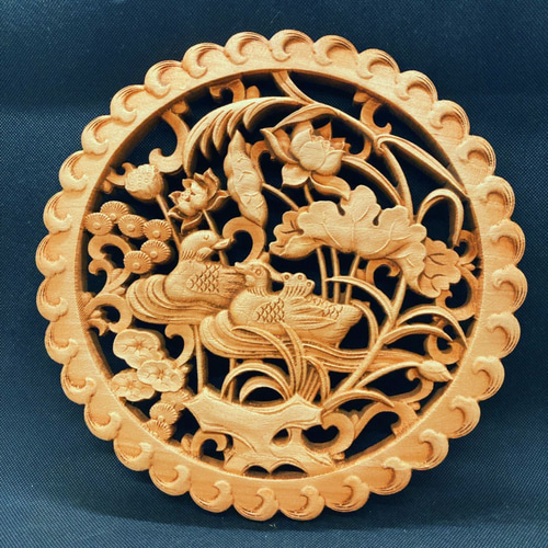 Y2556 高級彫刻 透かし彫り 花彫刻 蓋物 総重量89.7g Amazon｜【参次元彫刻コレクション 全40種】 (対称双龍
